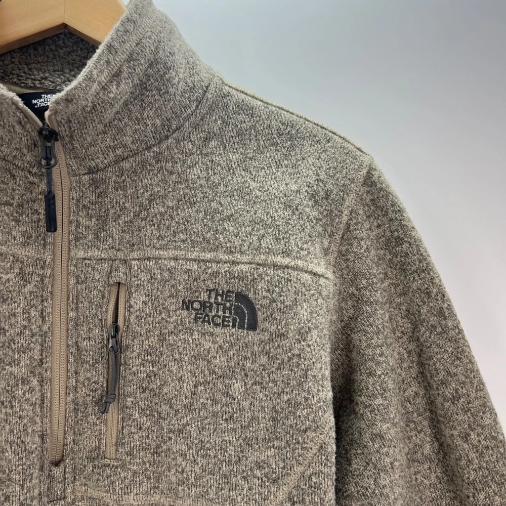 The North Face Mens Size S Gordon Lyons‎ Heather Brown 1/4 Zip Fleece Pullover